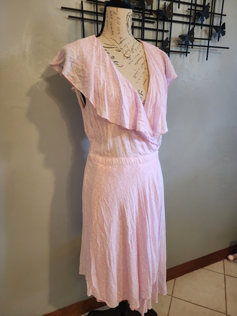 Draper James Light Pink Ruffle Wrap Mini Dress - Picture 3 of 9